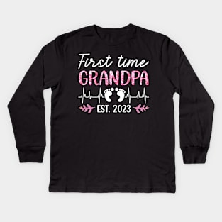 First time grandpa 2023 Kids Long Sleeve T-Shirt